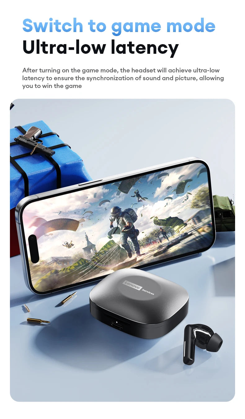 Neue Lenovo LE209 kabellose Bluetooth-Ohrhörer ANC Geräuschunterdrückung HiFi Musik Bluetooth-Kopfhörer 30 Stunden Akkulaufzeit Gaming-Headset