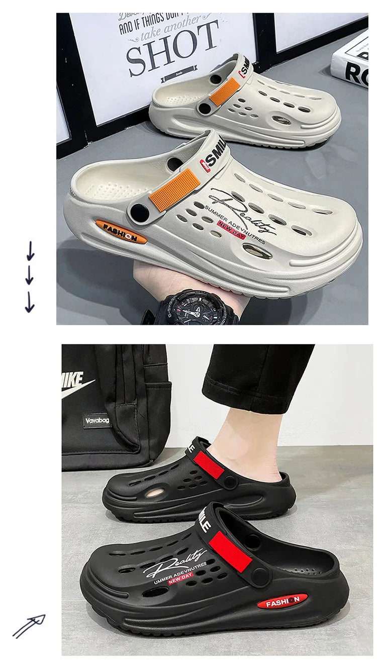Klassische Clog Herren Freizeit Sandalen Unisex Geschlossene Zehen Slip-Ons Outdoor Herren Atmungsaktive Strand Schuhe Hausschuhe