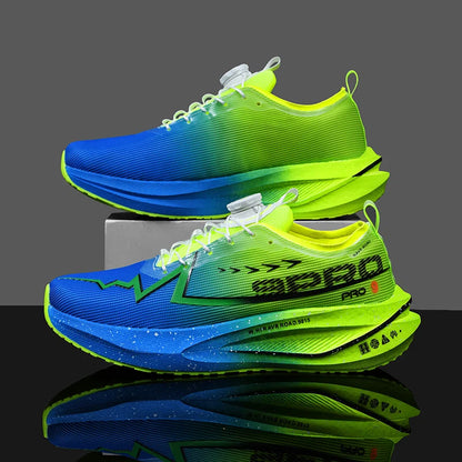 Fluoreszierende Laufschuhe Kohlefaserplatte Marathon Herren Sport Atmungsaktiv Leicht Damen Bequeme Sportliche Sneakers Freizeit