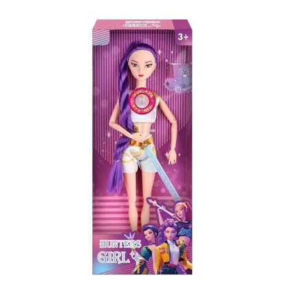 1-3 Stück KPOP Demon Hunter Mädchen Gruppen Waffen Zubehör Licht Musik Themenlied 29 cm Puppe Figur Spielzeug Geschenk für Kinder Anime