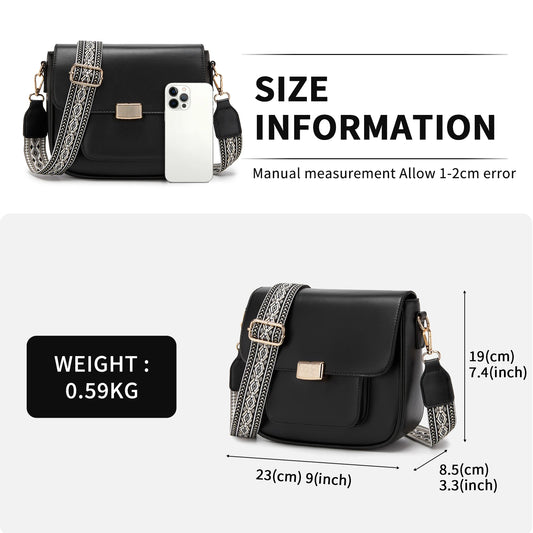 Miss Lulu DAMEN Umhängetasche Medium Schultertasche mit abnehmbarem Riemen für Frauen Mehrfarbig