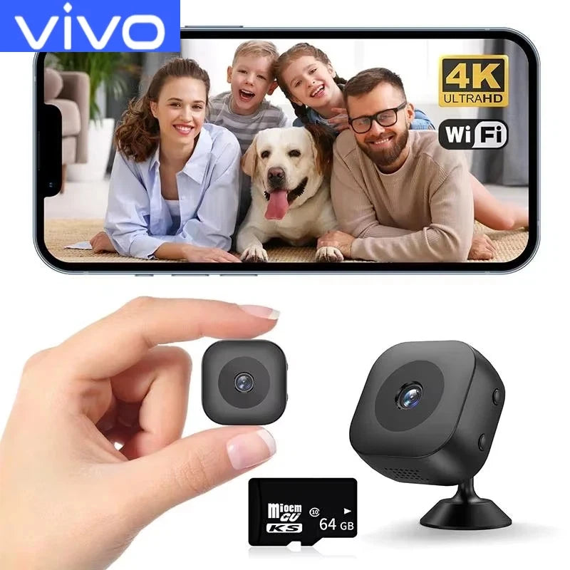 VIVO Sicherheitskamera 4K Mini Vollfarbe Nachtmodus Hochauflösendes WiFi-Monitor Wasserdicht Bewegungsmelder Überwachung Zuhause