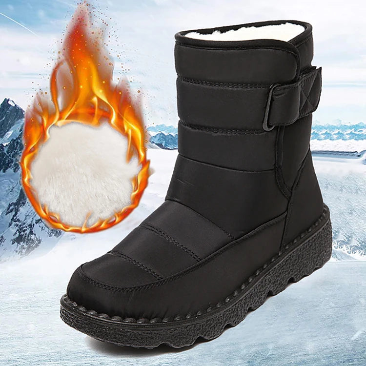 Wasserdichte Schneestiefel für Frauen Rutschfeste Warme Winterschuhe Damen Verdickte Plüschplattform Stiefeletten Gepolsterte Schuhe