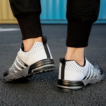 Neue Herren- und Damen-Sportschuhe mit fliegendem Mesh-Obermaterial für Frühling und Sommer, atmungsaktiv, bis EU Grösse 45.5