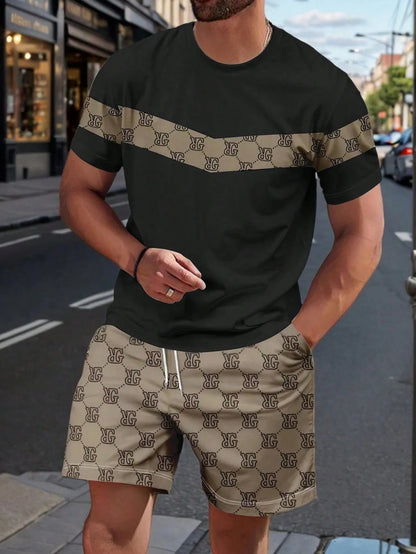 2026 heisse Sommermode Trendiges Freizeit-Sport-Outfit für Jugendliche Herren Kurzarm-T-Shirt + Shorts Zweiteiliges Set