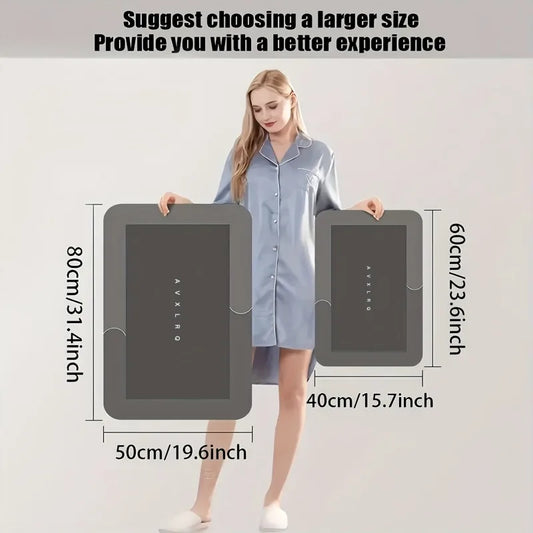 Badezimmerdiatomeenerde-Badmatte, super saugfähig, rutschfest, schnell trocknend, weiche Bodenmatte für Badezimmer, Dusche, Wäsche, Schlafzimmer, Küche, Wohnmobil