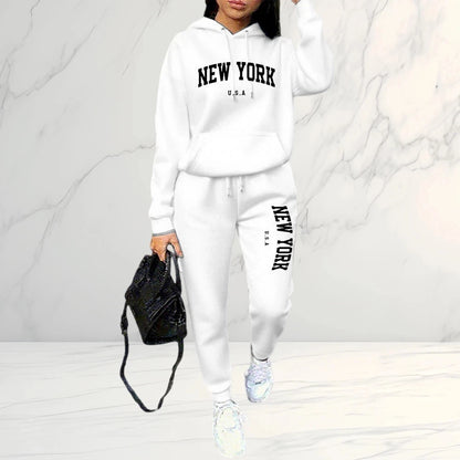 2026 Frühling Herbst Damen Sets 2-teilig Hoodies Hosen Anzug Sportoutfits Buchstaben Druck Ästhetische Kleidung Damen Trainingsanzug Hosen Sets