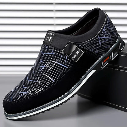 Business-Lederschuhe für Herren 2025 Neue Komfort-Trend Flache Arbeitsschuhe Freizeit-Mokassins Sneaker zum Hineinschlüpfen Große Herren-Loafer