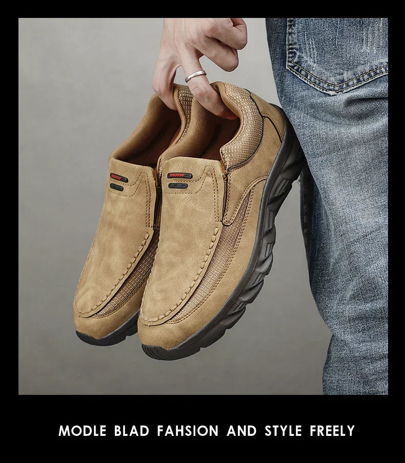 Herren Kunst-Lederschuhe Lässige Schuhe Atmungsaktive Loafers Herren Sneaker Neue Bequeme Lederschuhe Flache Schuhe Herren Sneaker