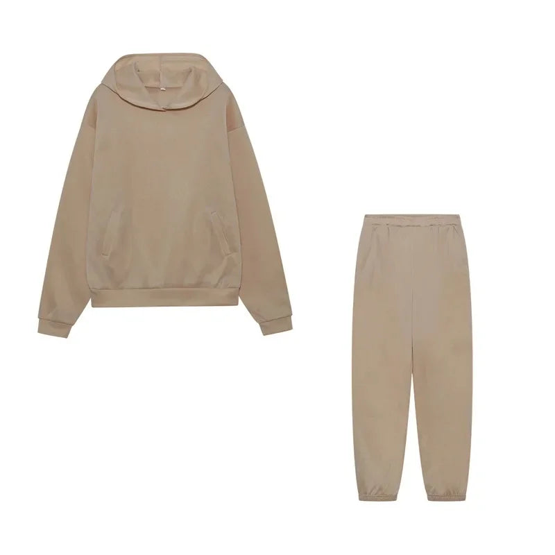 Großformat modisches Sweatshirt mit langen Ärmeln und Hosen-Set Herbst/Winter Damen Freizeitbekleidung Zweiteiliger Anzug Bequeme Plus-Size...