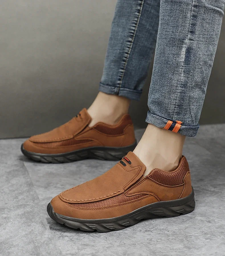 Herren Kunst-Lederschuhe Lässige Schuhe Atmungsaktive Loafers Herren Sneaker Neue Bequeme Lederschuhe Flache Schuhe Herren Sneaker