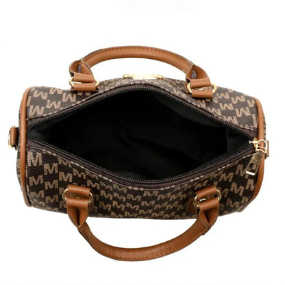 Damen Alphabet Schultertasche mit goldenem "M"-Logo, kleine Umhängetasche aus synthetischem Kunstleder für Arbeit, Reisen, Partys und als Geschenk