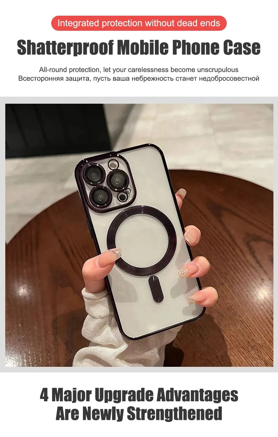 Verchromtes weiches TPU-Case mit vollständigem Linsenschutz für iPhone 13 14 12 11 15 Pro Max Plus Magsafe magnetische Handyhülle kabelloses Ladecover