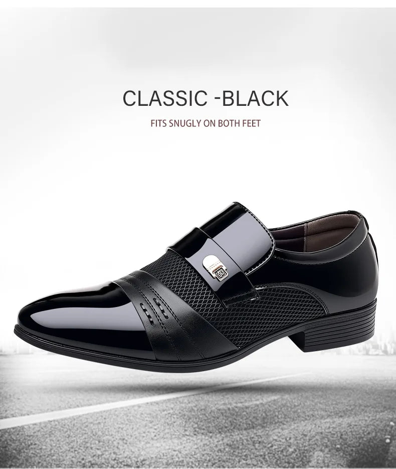 Edle Kunstleder Oxford Schuhe Herren Luxus Lack Hochzeitsschuhe Spitz zulaufende Business Schuhe für Herren Klassische Lederschuhe Große Größen 38-48