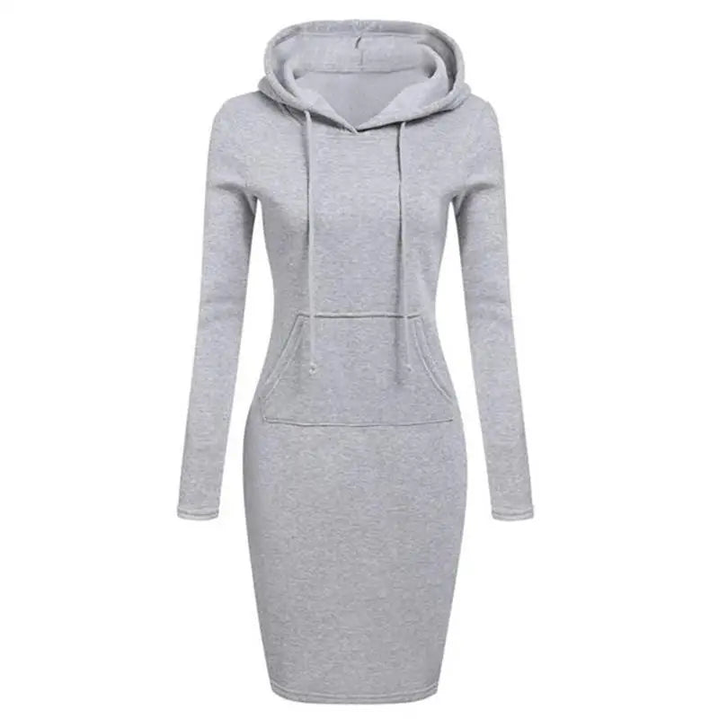 Damenkleider Herbst Damen Kapuzenkleider Hoodies Damen Sweatshirts Damen Kapuzenpullover Kleid Tops Damenbekleidung