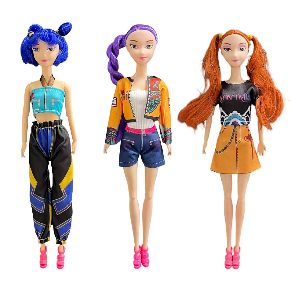 30cm K-Pop Dämonenjäger Anime Kpop Mädchen Gruppe Cartoon Rumi Zoey Mira Action-Figuren Vinyl-Figuren Modellpuppen Mädchen Weihnachtsgeschenk / Geburtstag