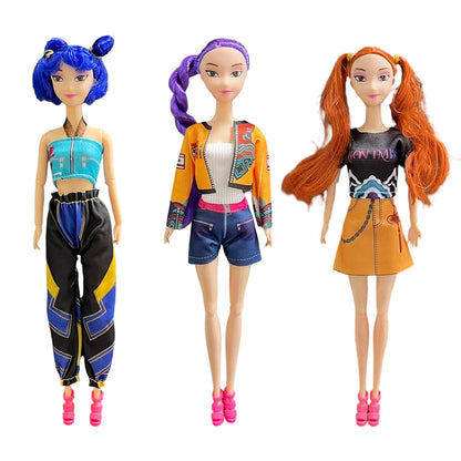 30cm K-Pop Dämonenjäger Anime Kpop Mädchen Gruppe Cartoon Rumi Zoey Mira Action-Figuren Vinyl-Figuren Modellpuppen Mädchen Weihnachtsgeschenk / Geburtstag