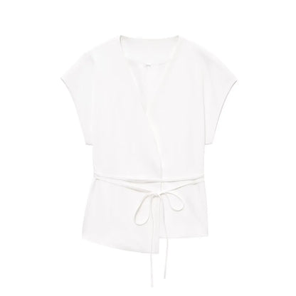 TFMLN Fashion Damenanzug Hosenanzüge Ärmelloses V-Ausschnitt Top mit Gürtel Gerade Hose Set 2025 Frühling Sommer Büro 2-teiliger Set