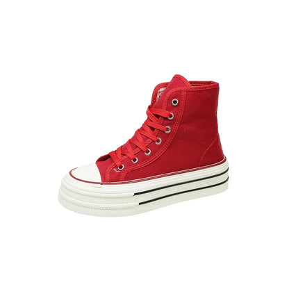 2026 Neue Mode Dicksohlige Kariert Nische INS Trendiges Design Lässige Vielseitige Dicksohlige Faltbare Canvas-Schuhe