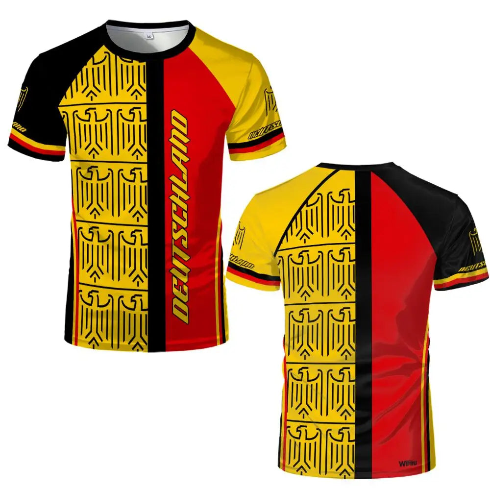 2026 Neues Deutschland T-Shirt mit Flaggendruck T-Shirt für Männer und Frauen, Schnell trocknend, Fußballtraining, Freizeit- und Straßenkleidung, Kurzarm-Sporttop