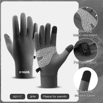 Guantes deportivos de otoño e invierno para padres e hijos para niños para correr y andar en bicicleta, compatibles con pantalla táctil, con forro polar, protección contra el frío, guantes de ciclismo