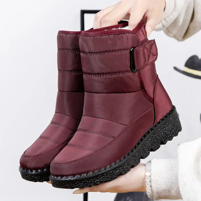 Wasserdichte Winterstiefel für Damen 2025 Neue Kunstfell-Langplüsch-Schneestiefel Damen Plateau-Schuhe Warme Baumwollstiefeletten für Paare