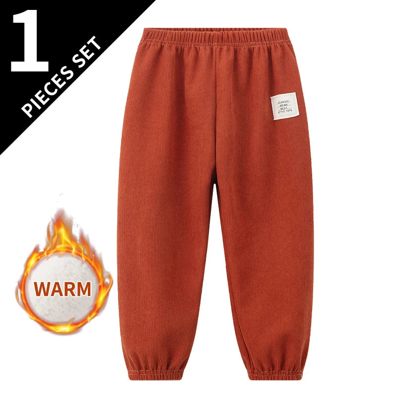 1 oder 2  Stück Herbst- und Winter-Kinder-Sporthose mit Nadelstreifen für Jungen und Mädchen, dick und warm