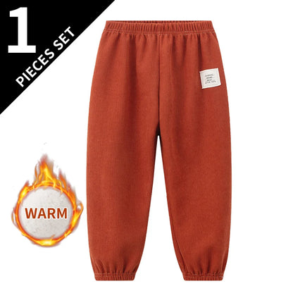 1 oder 2  Stück Herbst- und Winter-Kinder-Sporthose mit Nadelstreifen für Jungen und Mädchen, dick und warm