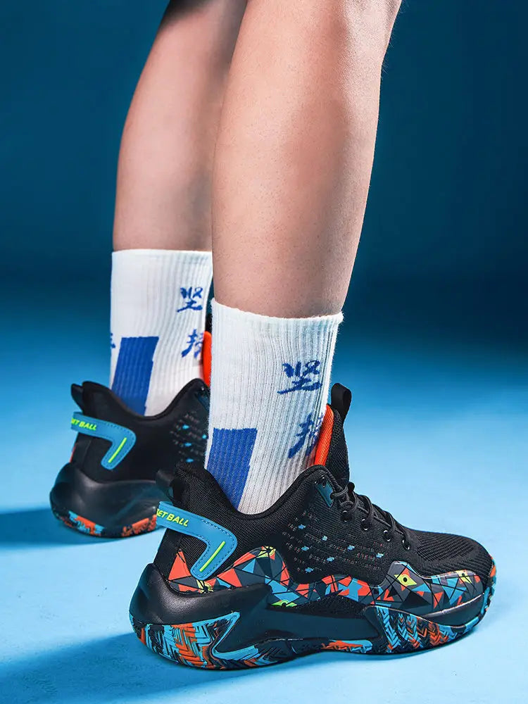 Hochwertige Herren-Basketballschuhe Marke Herren Sneakers Luxuriöses Design Mesh Atmungsaktive Sportschuhe High-Top Rutschfeste Freizeitschuhe