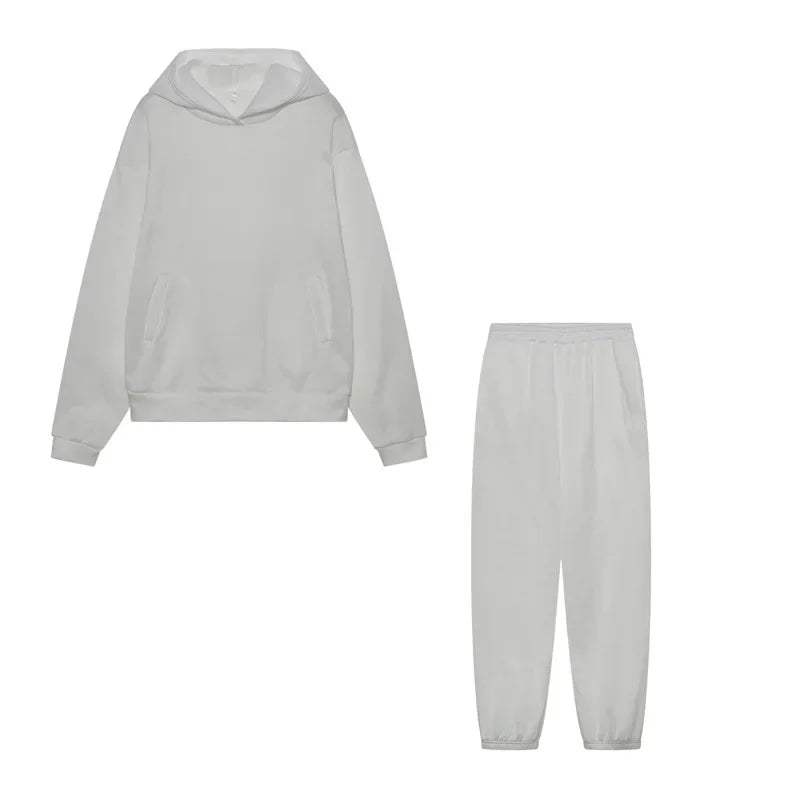Großformat modisches Sweatshirt mit langen Ärmeln und Hosen-Set Herbst/Winter Damen Freizeitbekleidung Zweiteiliger Anzug Bequeme Plus-Size...