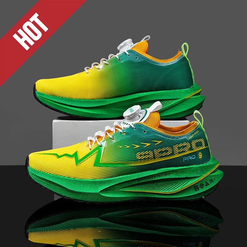 Fluoreszierende Laufschuhe Kohlefaserplatte Marathon Herren Sport Atmungsaktiv Leicht Damen Bequeme Sportliche Sneakers Freizeit