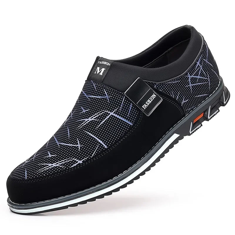 Business-Lederschuhe für Herren 2025 Neue Komfort-Trend Flache Arbeitsschuhe Freizeit-Mokassins Sneaker zum Hineinschlüpfen Große Herren-Loafer