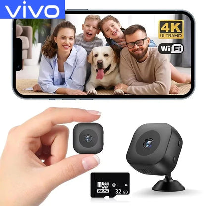 VIVO Sicherheitskamera 4K Mini Vollfarbe Nachtmodus Hochauflösendes WiFi-Monitor Wasserdicht Bewegungsmelder Überwachung Zuhause