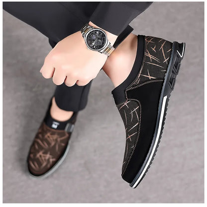 Business-Lederschuhe für Herren 2025 Neue Komfort-Trend Flache Arbeitsschuhe Freizeit-Mokassins Sneaker zum Hineinschlüpfen Große Herren-Loafer