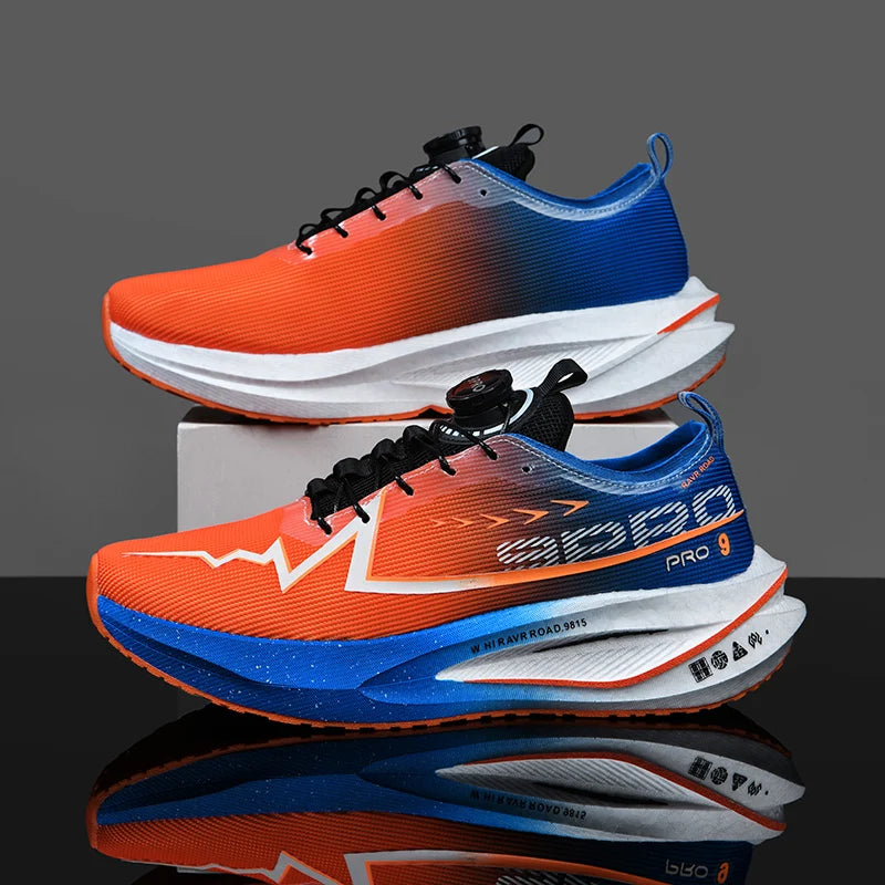 Fluoreszierende Laufschuhe Kohlefaserplatte Marathon Herren Sport Atmungsaktiv Leicht Damen Bequeme Sportliche Sneakers Freizeit