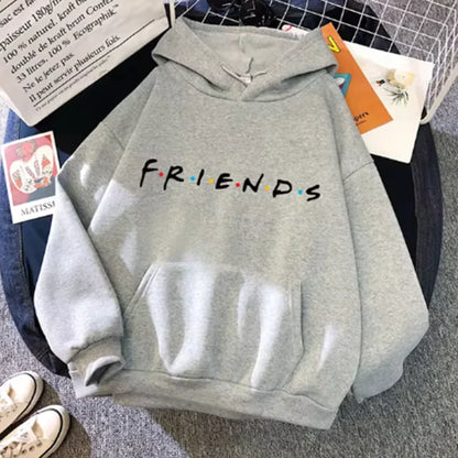 Damen Friends Print Hoodie Langarm-Pullover Modische Kleidung Freizeit Einfarbig Damen Frühling Herbst Modische Streetwear