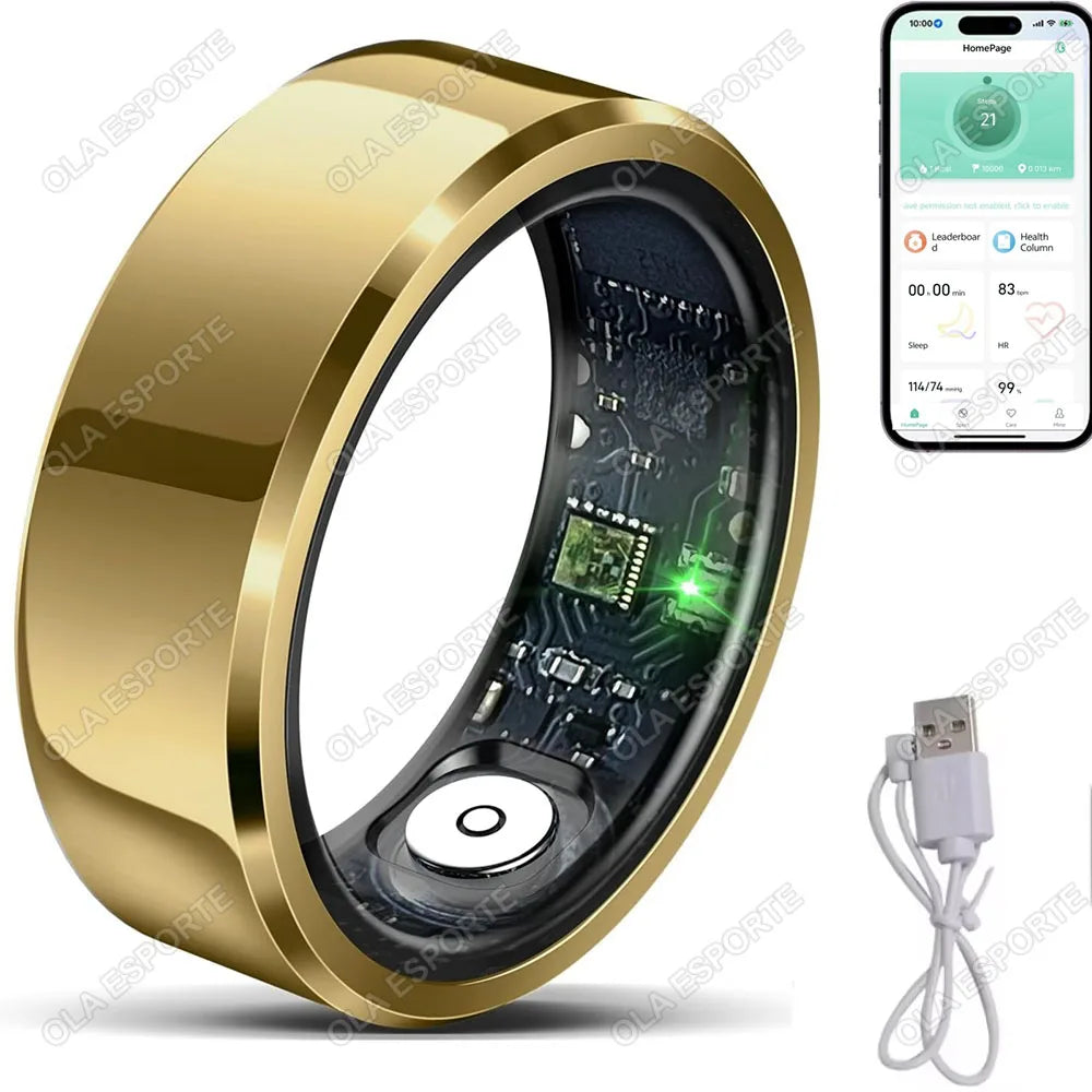 2025 Smart Ring Blutdruck Herzfrequenz Schlafüberwachung Smartring IP68 & 5ATM Wasserdicht Mehrsport-Modus Smartring für Männer und Frauen