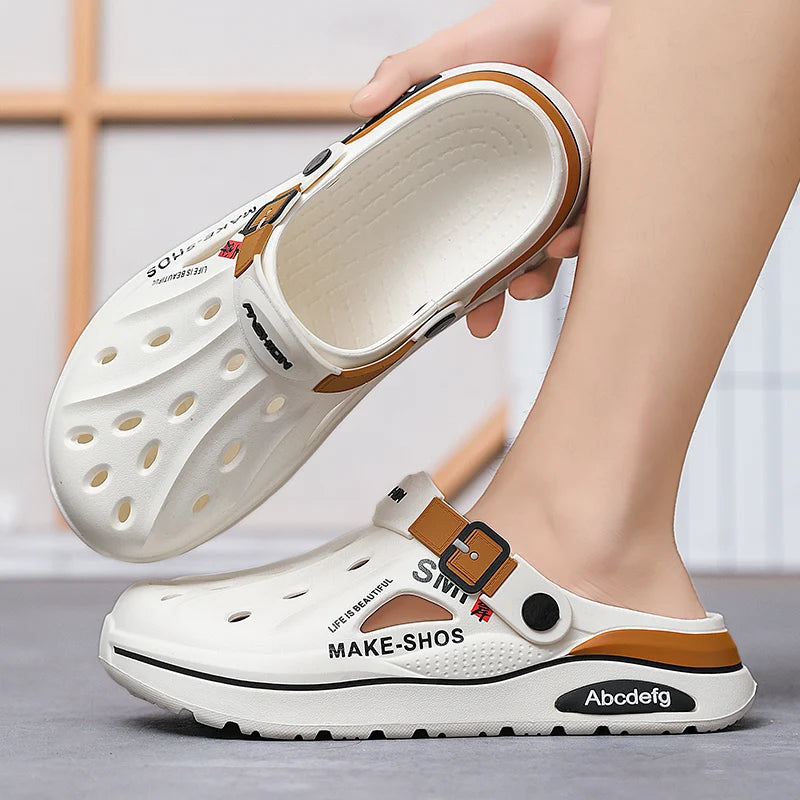Sandalen Herren Strandpantoffeln Dicke Sohle Rutschfeste Sandalen Wasserschuhe für Damen Klassische Mules Sneaker Sandale Outdoor