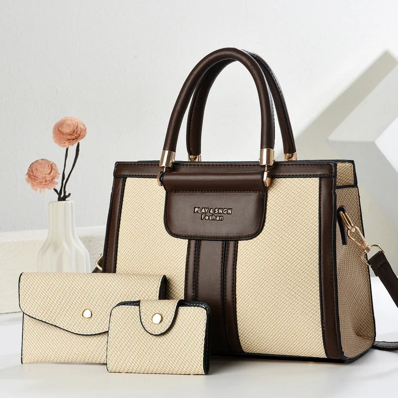 3-teiliges Set Damen Crossbody-Tasche mit einseitigem Schulterriemen 2025 Neues Hot-Handtaschenmodell Große Damenhandtaschen