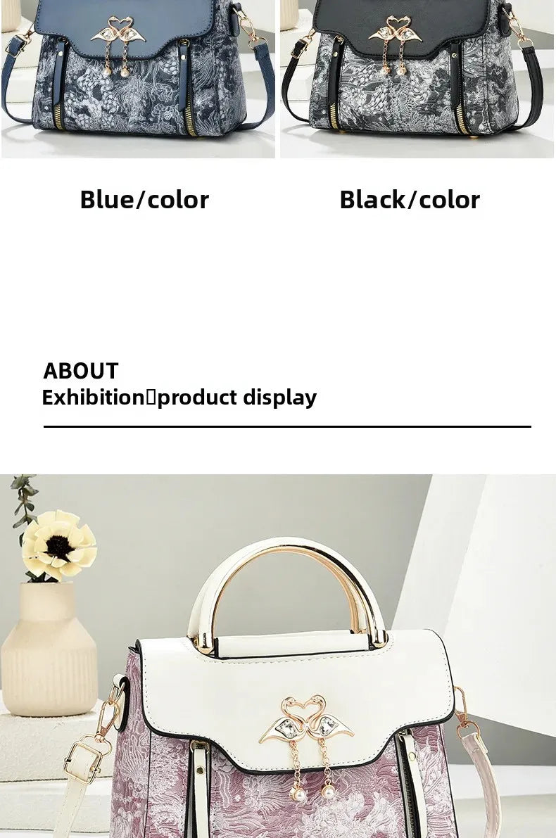Modische Feen-Handtasche für Damen, Schulter- und Umhängetasche, elegante Ausstrahlung, PU-Leder, Polyesterfaser, inneres Reißverschlussfach