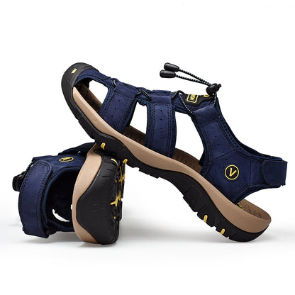 Sommer Herren Sandalen Kunstleder Herren Freizeitschuhe Outdoor Herren Ledersandalen für Herren Strandschuhe Große Größen 38-48