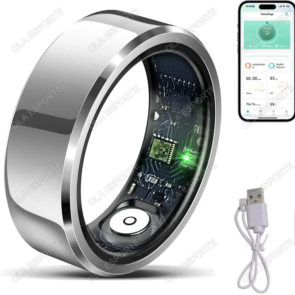 2025 Smart Ring Blutdruck Herzfrequenz Schlafüberwachung Smartring IP68 & 5ATM Wasserdicht Mehrsport-Modus Smartring für Männer und Frauen