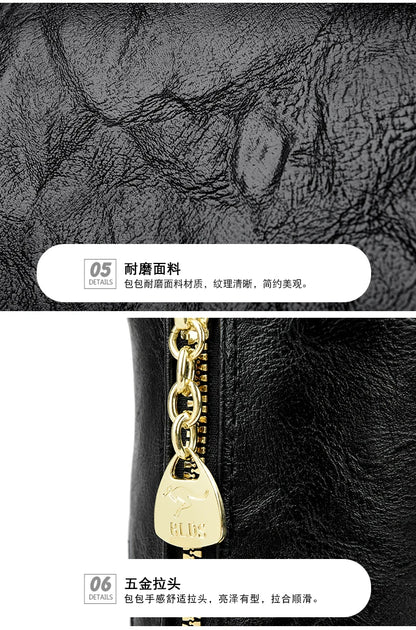 Lässige Damenhandtasche aus weichem Leder, Schulter- und Umhängetasche für Frauen, Neue Mode, bedruckte Damen-Umhängetasche