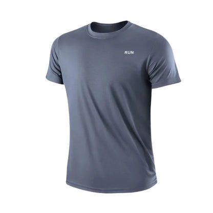 Herren Schnell trocknendes T-Shirt mit kurzem Arm, für Fitness und Laufen, Feuchtigkeitstransport, Rundhalsausschnitt, Trainings- und Sportshirt, Oberteil, leicht
