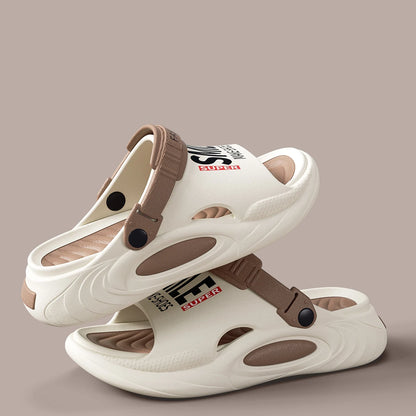 Shevalues Herren Sommer Hausschuhe Dicke Sohle Strand Slides Badezimmer Anti-Rutsch Hausschuhe Ultraleichte Buchstaben Hausschuhe Herren Sportschuhe