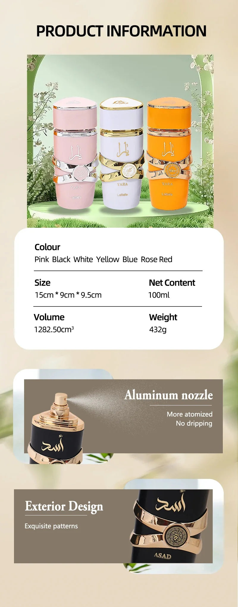 100ML Original Yara Parfüm für Frauen & Männer, Hochwertiges Arabisches Eau de Parfum Spray, Lang anhaltender Pheromon-Leichtduft