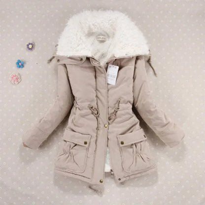 Mädchen Winterjacken Verdickte Kapuzen Lange Daunenjacke Mäntel Schlanke Passform Jacke mit Fellkragen Baumwollgefütterte Kleidung Daunenmäntel