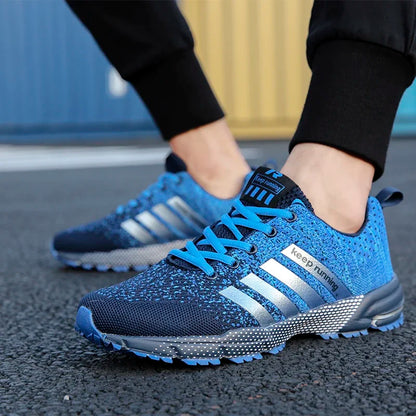 Neue Herren- und Damen-Sportschuhe mit fliegendem Mesh-Obermaterial für Frühling und Sommer, atmungsaktiv, bis EU Grösse 45.5