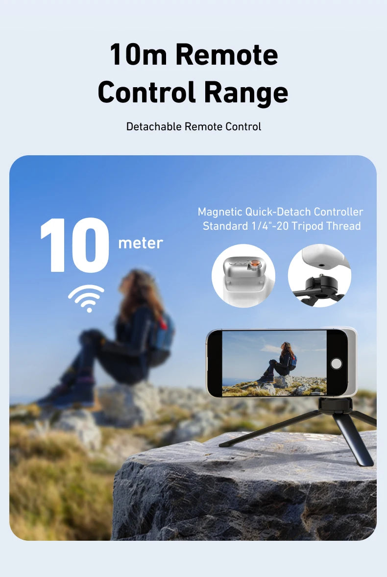 TELESIN Telefon Kamera Aufnahme Handgriff Magnetischer Smartphone-Halter Aufnahmehilfe Fernbedienung Griff für iPhone Android Handy