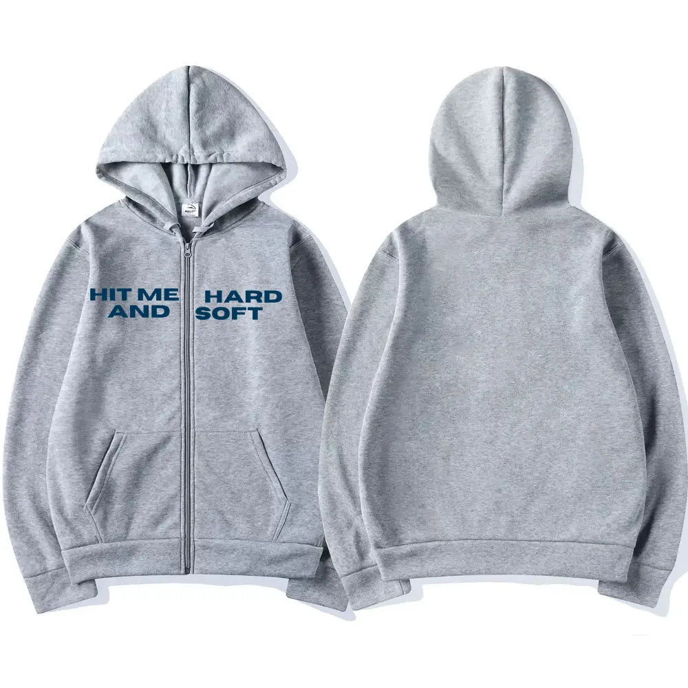 Hit Me Hard and Soft 2025 Tour Reißverschluss-Hoodies für Männer und Frauen Harajuku Pullover Mode Hip-Hop Zip-Up-Sweatshirts Jacken Fan-Geschenk